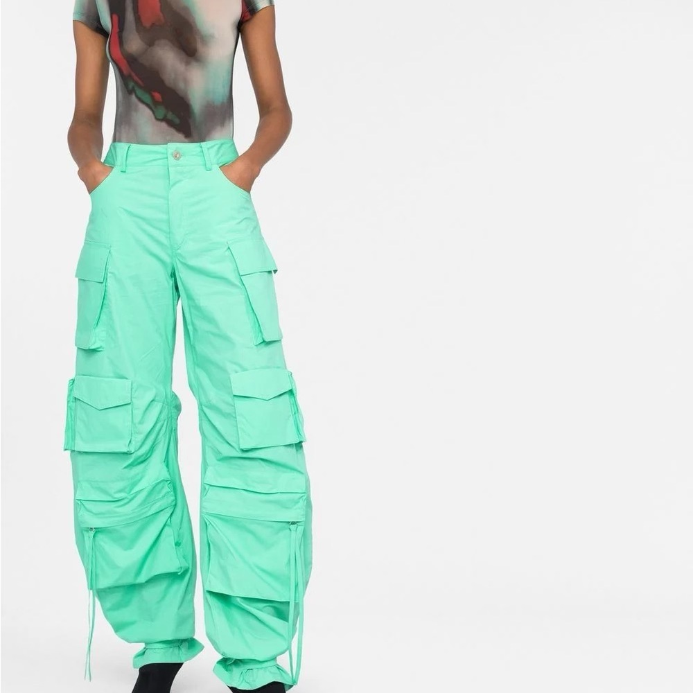 The Attico - Fern cotton cargo trousers TEAL